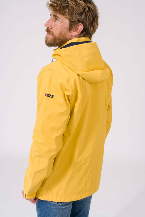Yellow waterproof navy raincoat