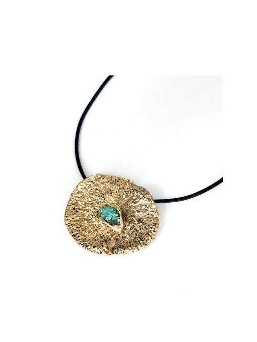 Tina Kotsoni | Handmade Round Necklace Made Of Bronze With Crystals