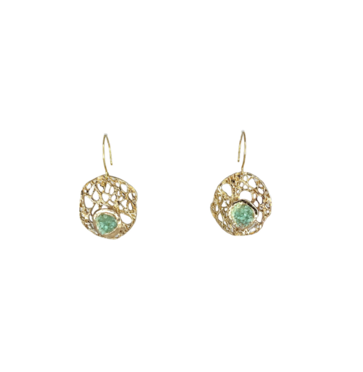 Tina Kotsoni | Handmade Earrings Made Of Bronze With Circle Of Crystals
