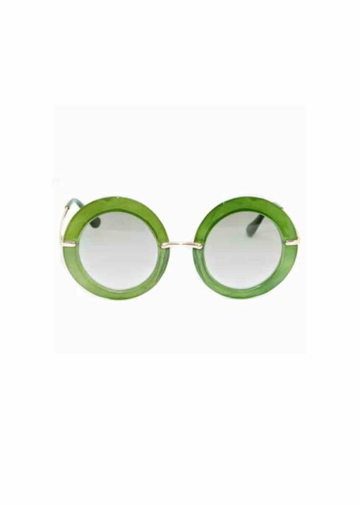 Horn-Rimmed Green Sunglasses front