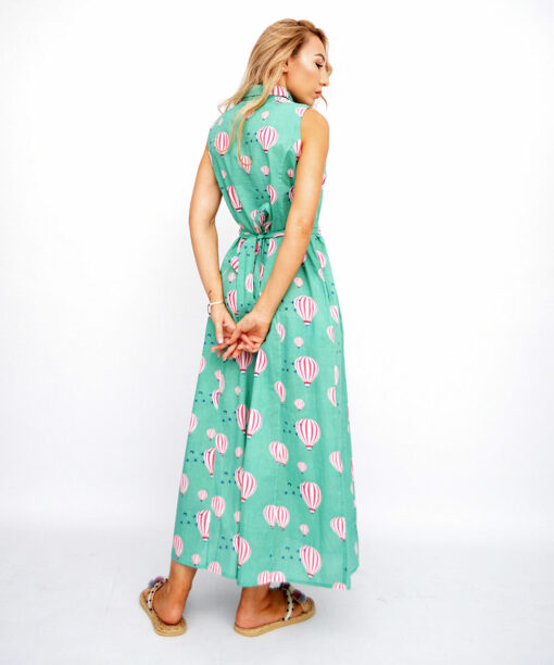 Maxi Dress With Hot Air Balloon Pattern